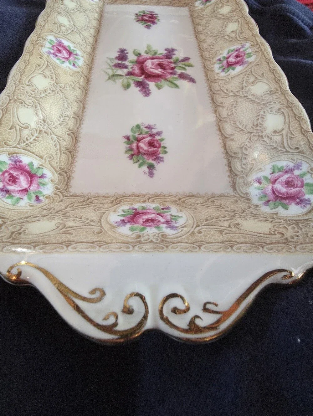 Vintage Royal Albert Devonshire Lace 11” Oblong Serving Tray England